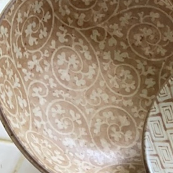 Brown Patterned Ceramic Plates - Picture 2 of 2